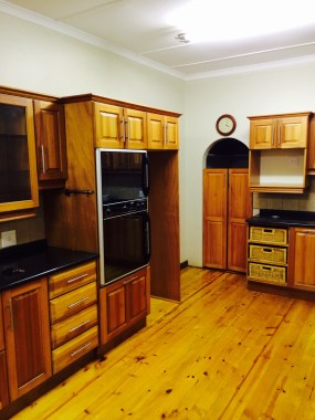 Lovely wood cupboards and floor